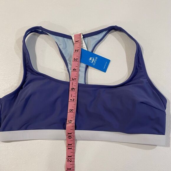 Cupshe Blue Sports Bra Swim Top Women’s Large – Racerback Bikini Top NWT - Picture 4 of 7